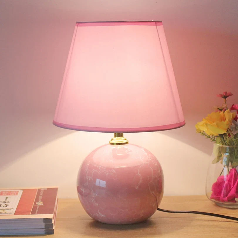 Nordic Pink Ceramic Bedside Table Lamp