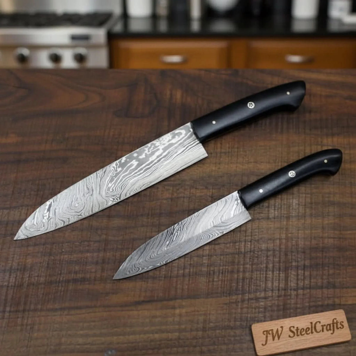 Handmade Japanese Damascus Knife Set