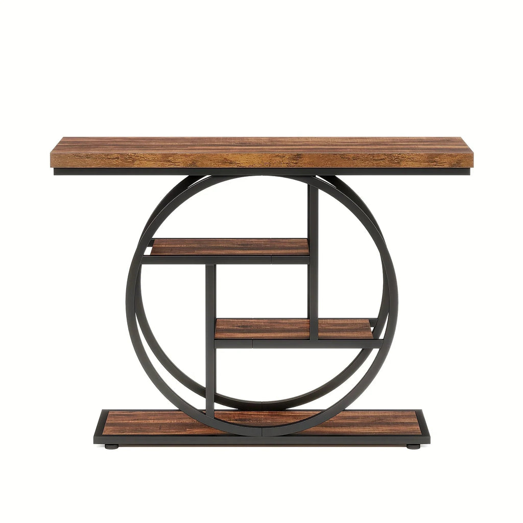 Console Table with 4 Tier Storage Shelves