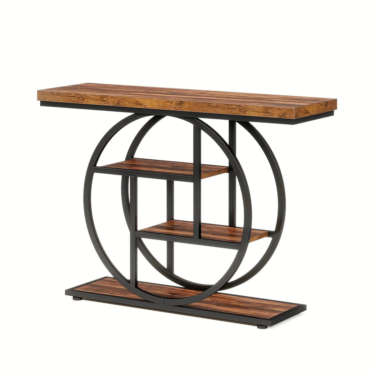 Console Table with 4 Tier Storage Shelves