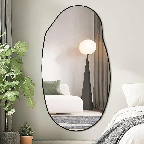 Irregular Wall Mirror, Black Asymmetrical Bathroom Mirror