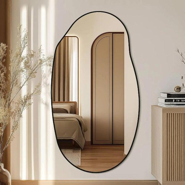 Irregular Wall Mirror, Black Asymmetrical Bathroom Mirror