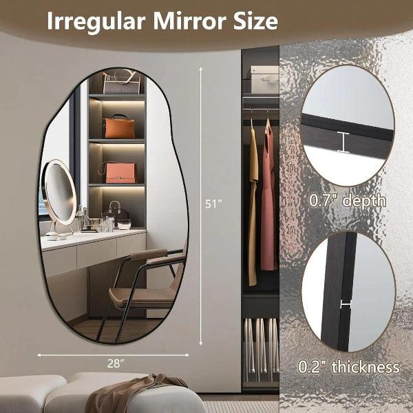 Irregular Wall Mirror, Black Asymmetrical Bathroom Mirror