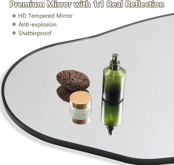 Irregular Wall Mirror, Black Asymmetrical Bathroom Mirror