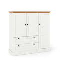 47.5 Inch Kitchen Cabinet with 3 Doors and 2 Large Drawers-White