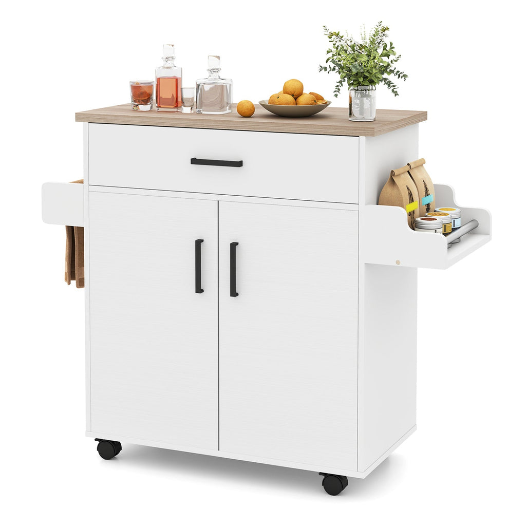 Kitchen Island Cart Rolling Kitchen Storage Island with Drawer