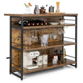 Kitchen Island with 4-Tier Storage Shelf and Long Footrest