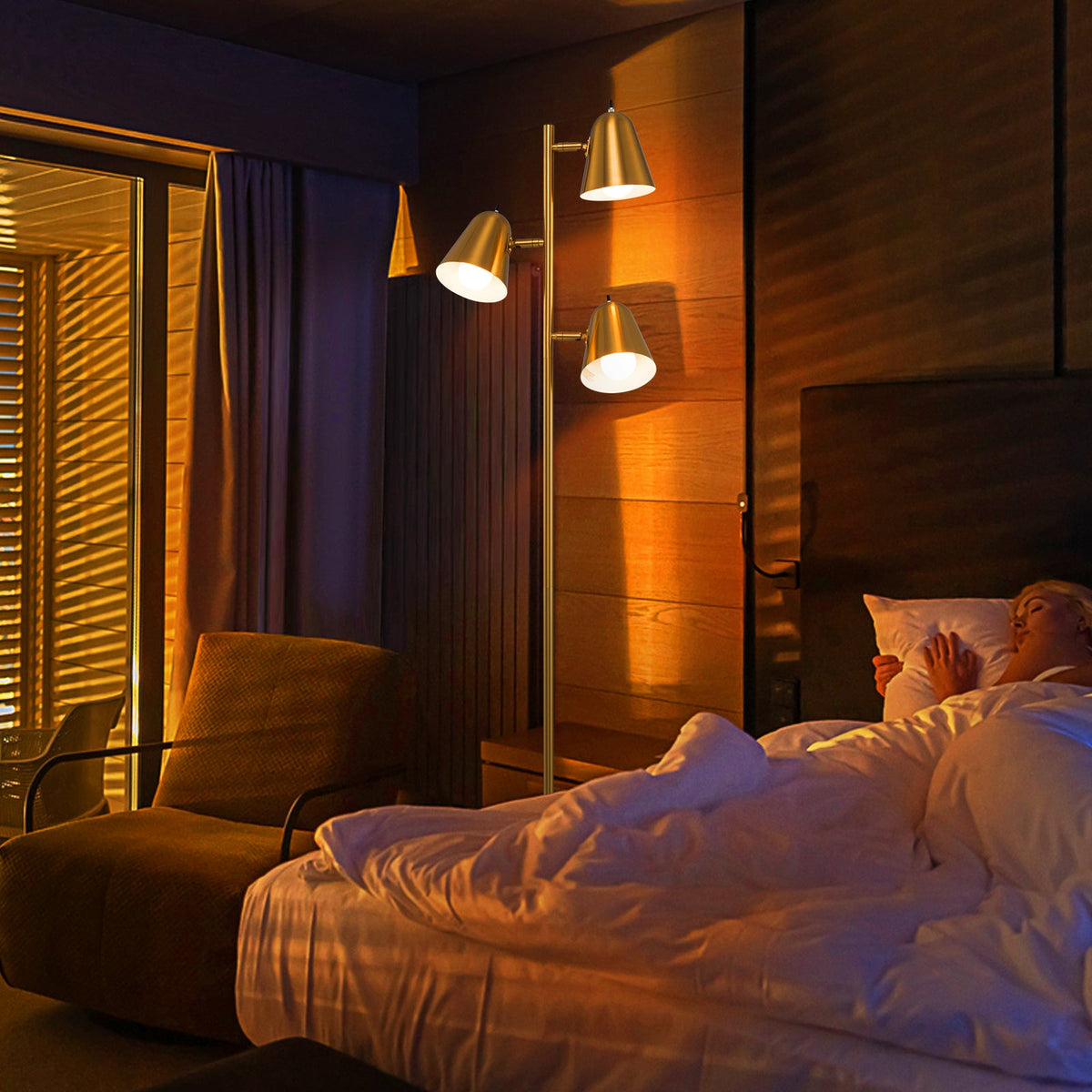 64 Inch 3-Light LED Floor Lamp