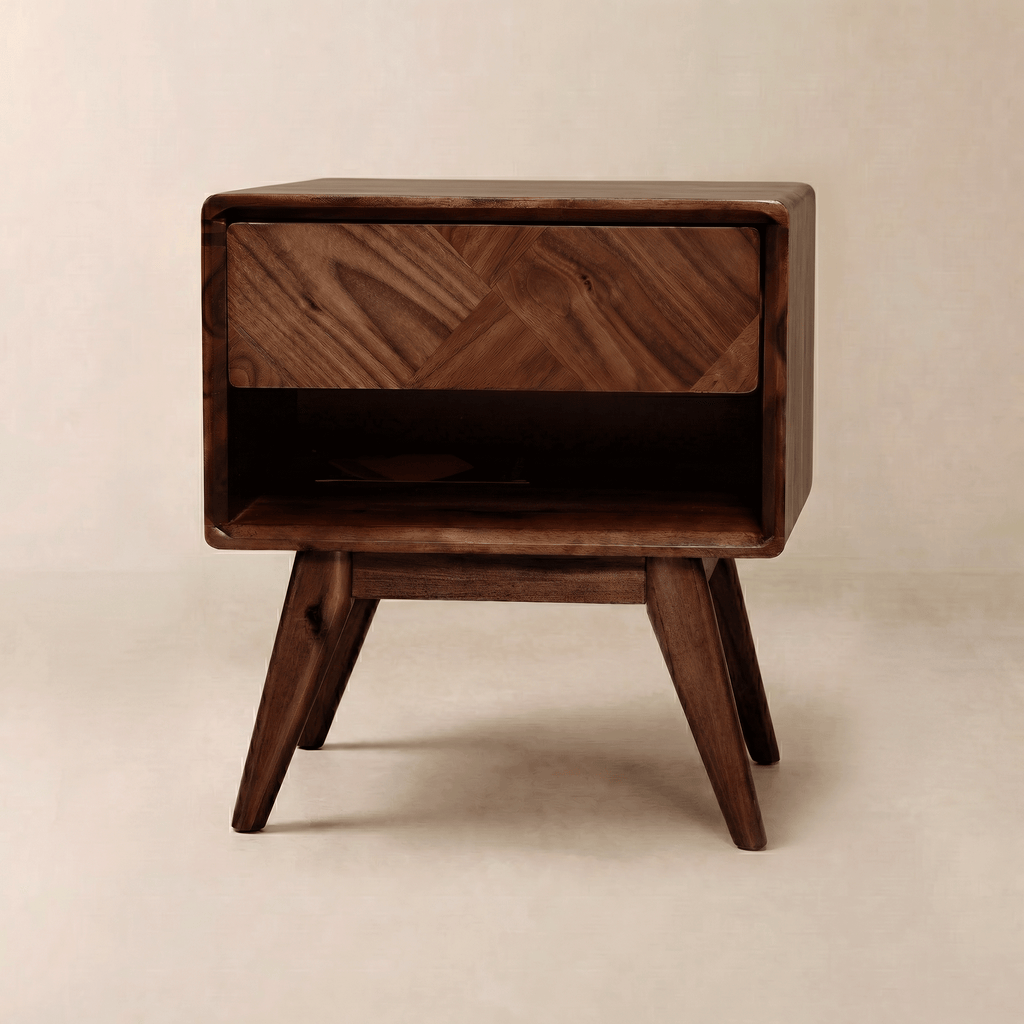 Laden Handcrafted Solid Wood Side Table, Nightstand