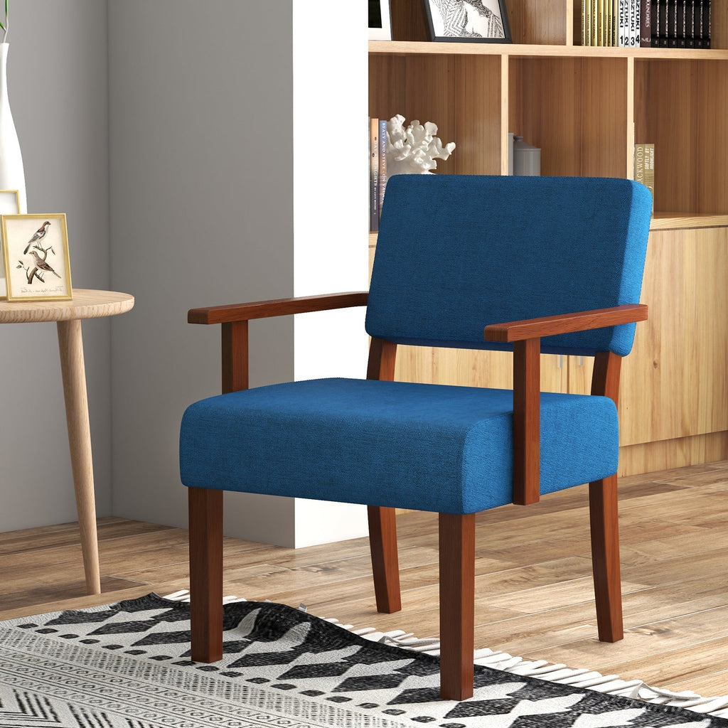 Linen Accent Chair with Soft Padded Seat and Backrest