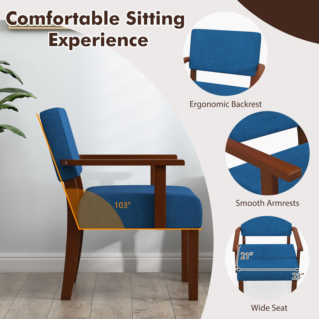 Linen Accent Chair with Soft Padded Seat and Backrest