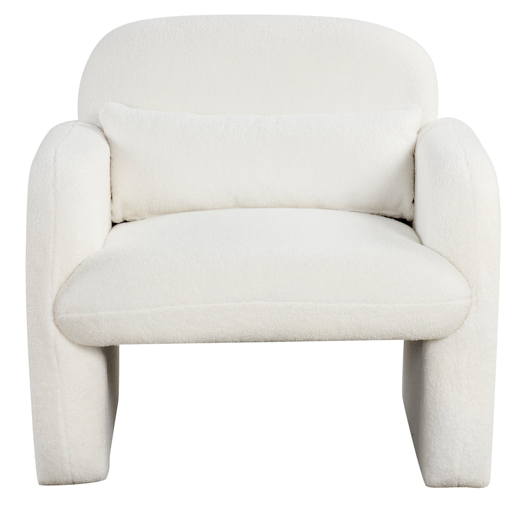 Modern Accent Chair with Waist Pillow and Armrests