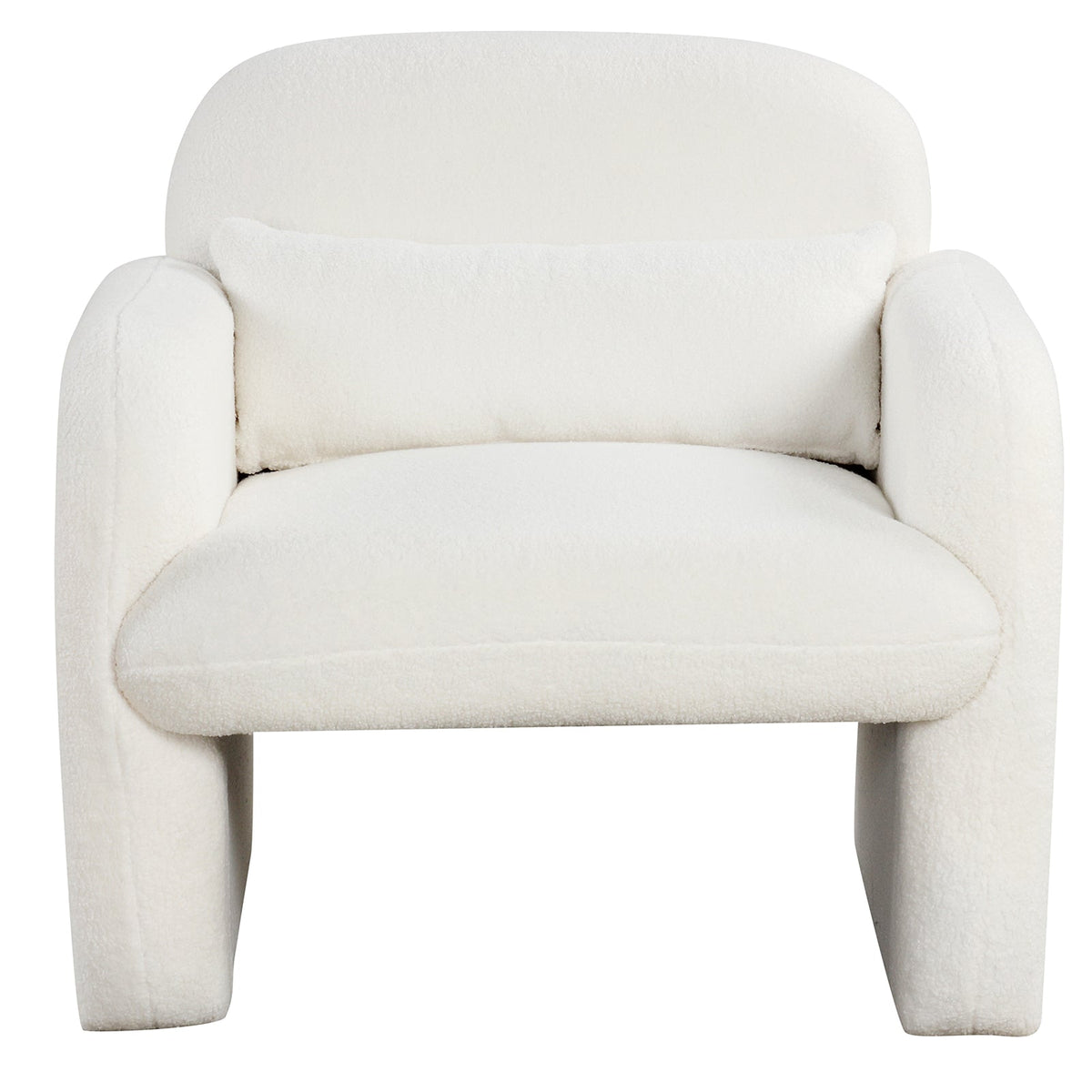 Modern Accent Chair with Waist Pillow and Armrests