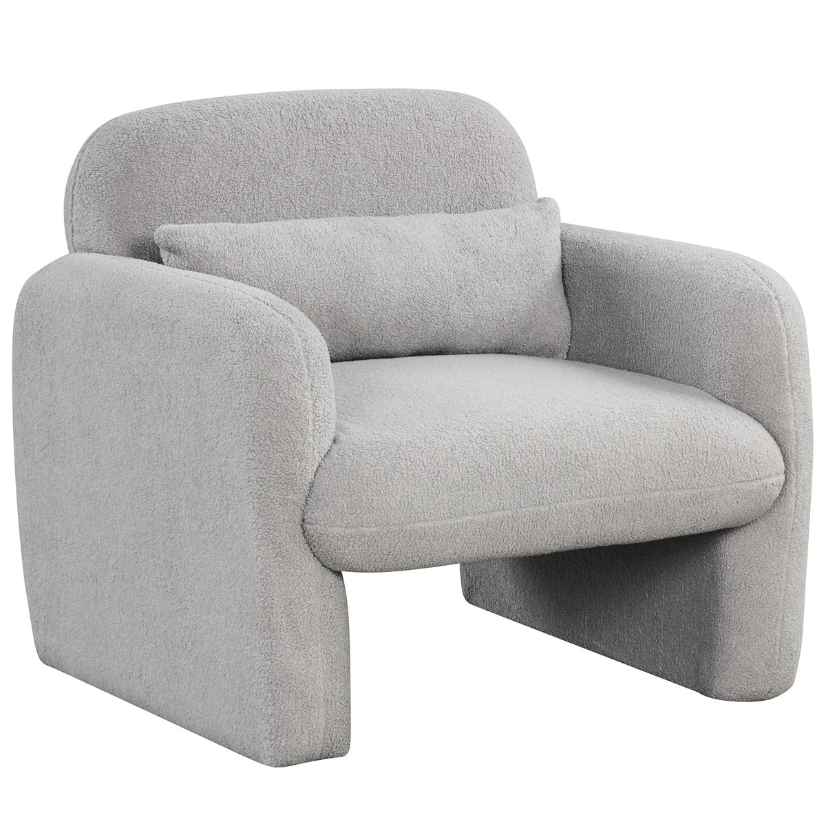 Modern Accent Chair with Waist Pillow and Armrests