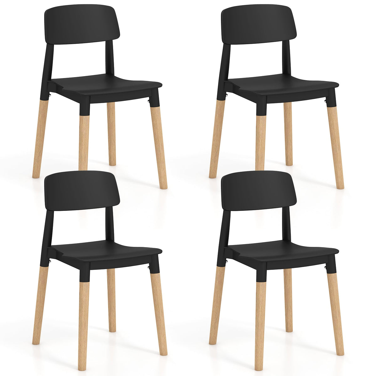 Modern Dining Side Chairs Set of 4 with Ergonomic Backrest