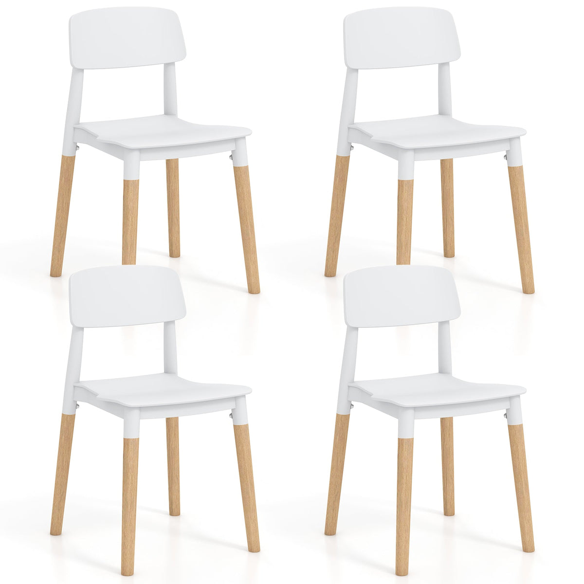 Modern Dining Side Chairs Set of 4 with Ergonomic Backrest