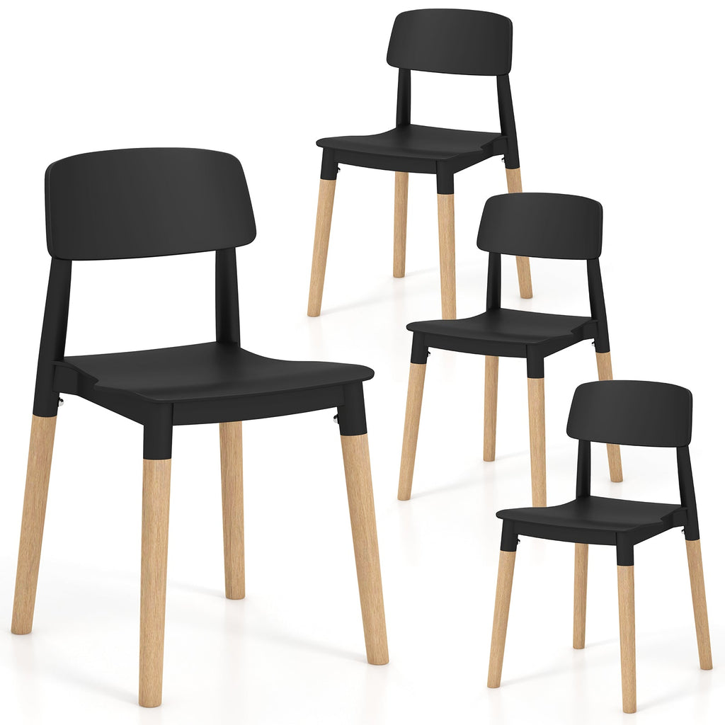 Modern Dining Side Chairs Set of 4 with Ergonomic Backrest