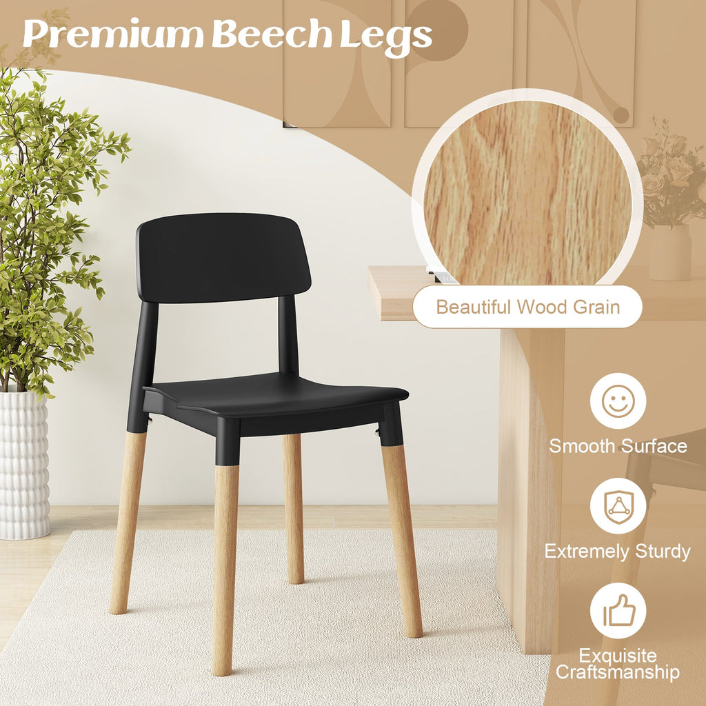 Modern Dining Side Chairs Set of 4 with Ergonomic Backrest