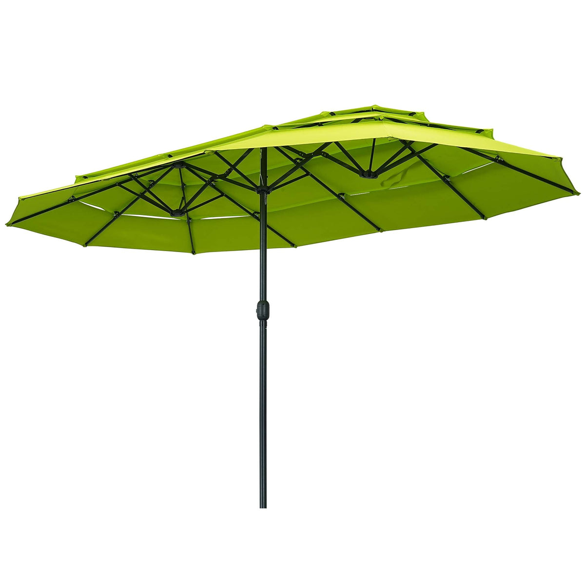 15ft Large Patio Umbrella, 3-Tiers Outdoor Double-Sided Rectangle