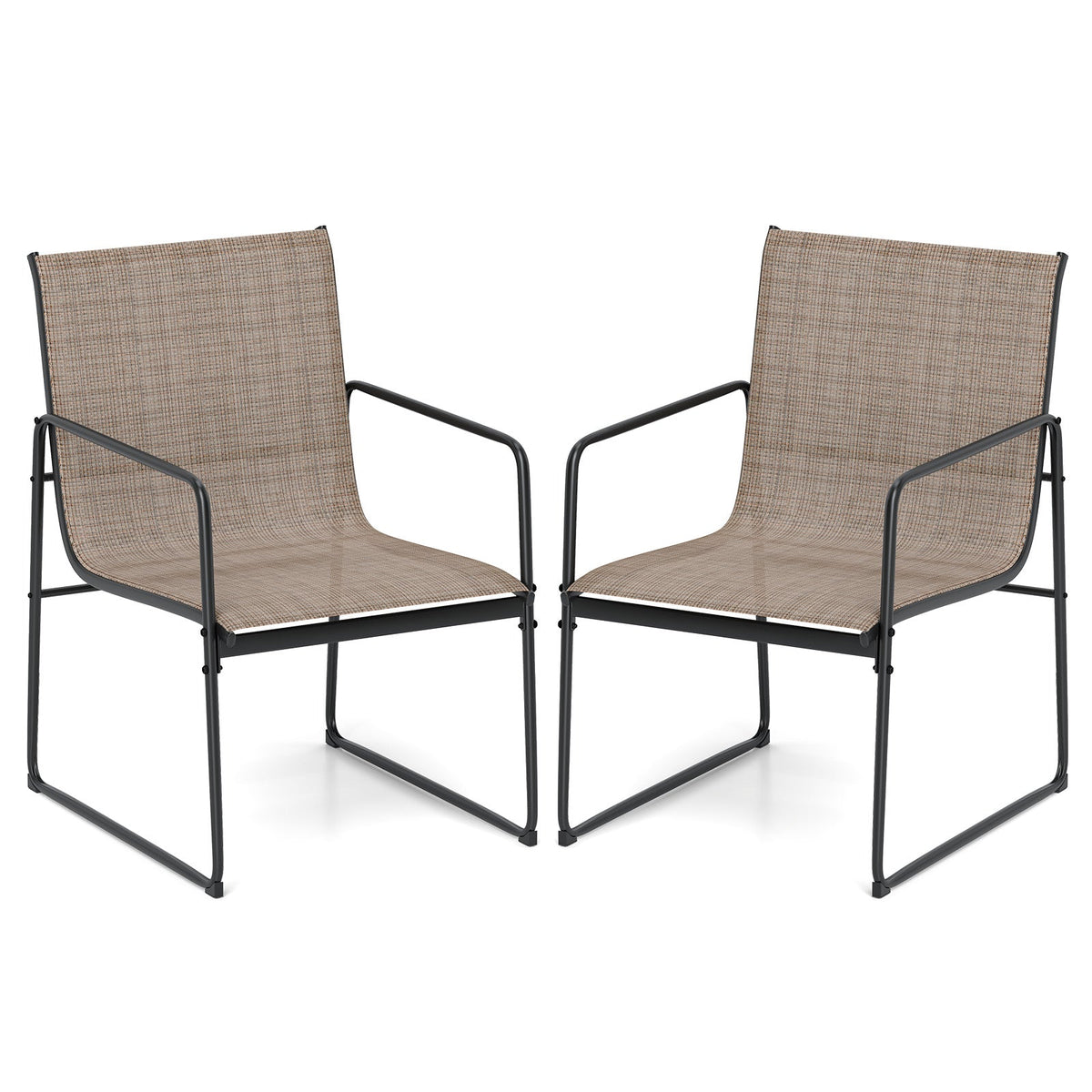 Dining Chairs Set of 2 Patio Chairs with Breathable Seat and Backrest
