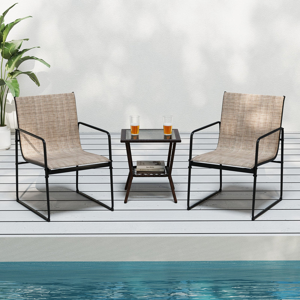 Dining Chairs Set of 4 Patio Chair with Breathable Seat and Backrest