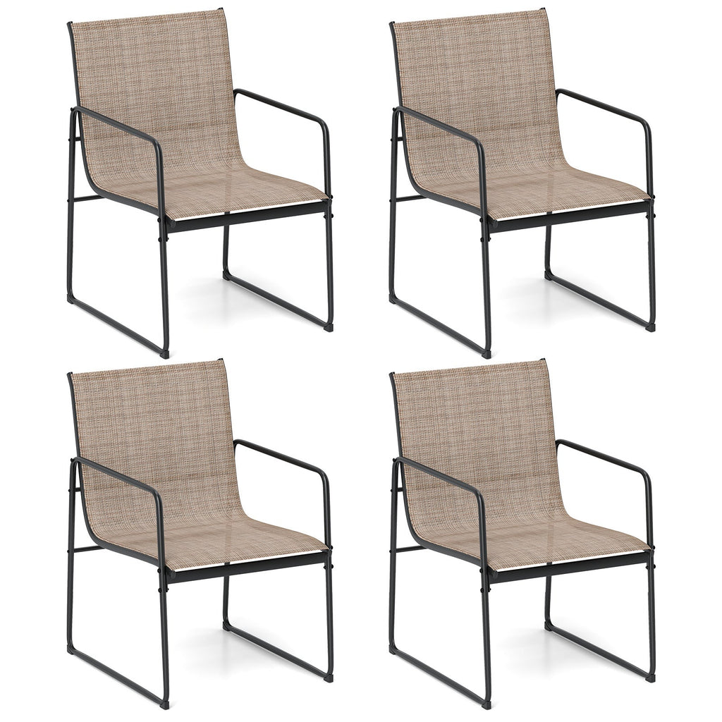 Dining Chairs Set of 4 Patio Chair with Breathable Seat and Backrest
