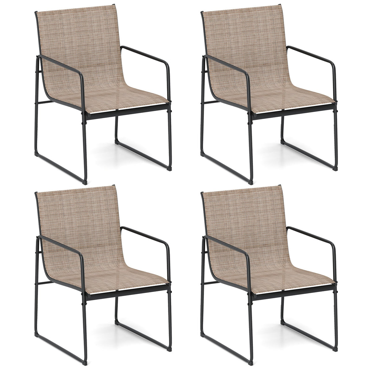 Dining Chairs Set of 4 Patio Chair with Breathable Seat and Backrest