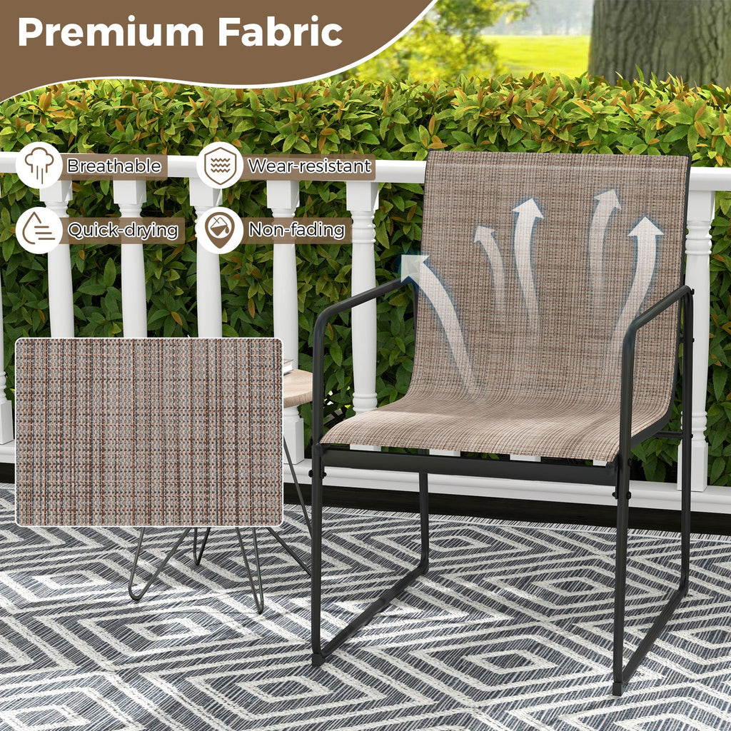 Dining Chairs Set of 4 Patio Chair with Breathable Seat and Backrest