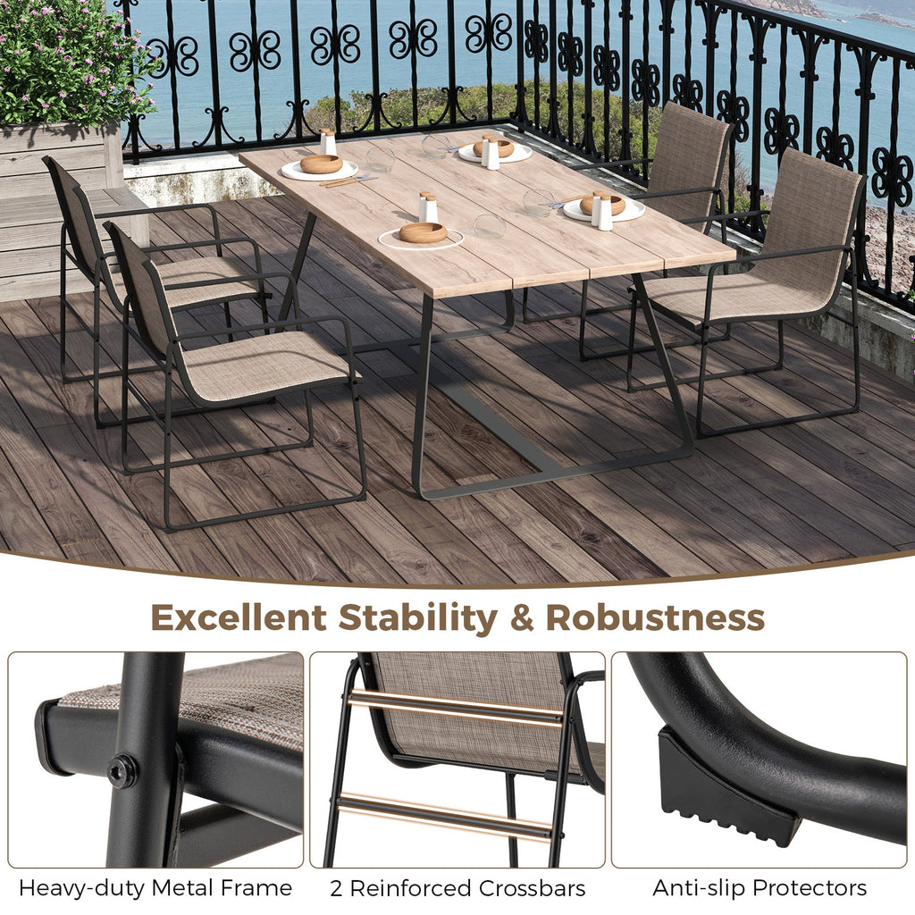 Dining Chairs Set of 4 Patio Chair with Breathable Seat and Backrest