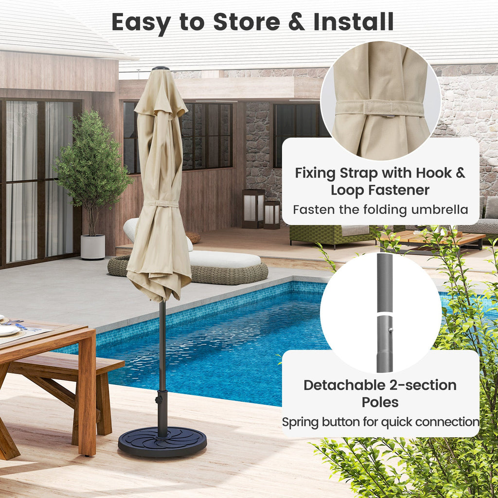 7.5 feet Patio Heavy Duty Market Umbrella with Push Button Tilt