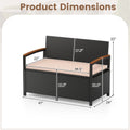 Outdoor Storage Bench Deck Box Patio Furniture with Cushion-White