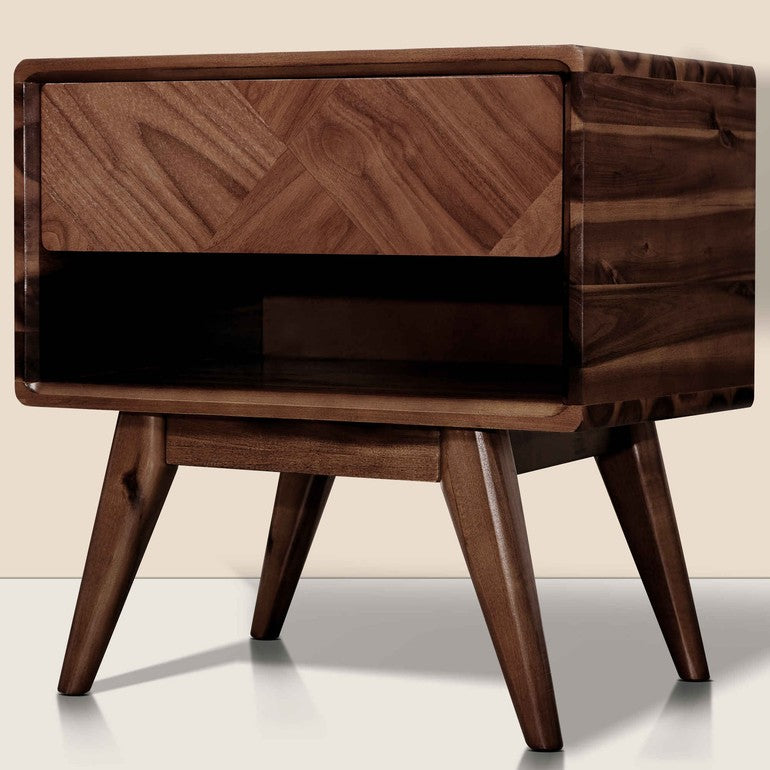 Laden Handcrafted Solid Wood Side Table, Nightstand
