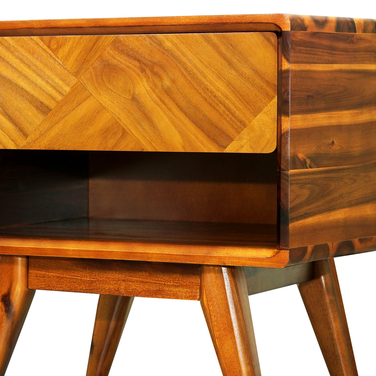 Laden Handcrafted Solid Wood Side Table, Nightstand