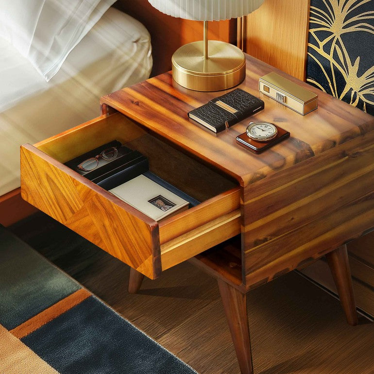 Laden Handcrafted Solid Wood Side Table, Nightstand