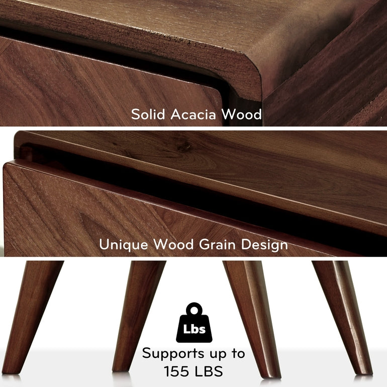 Laden Handcrafted Solid Wood Side Table, Nightstand