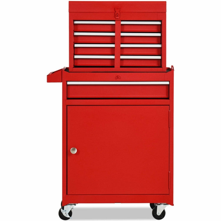 Red Heavy Duty Steel Lockable Rolling Tool Chest