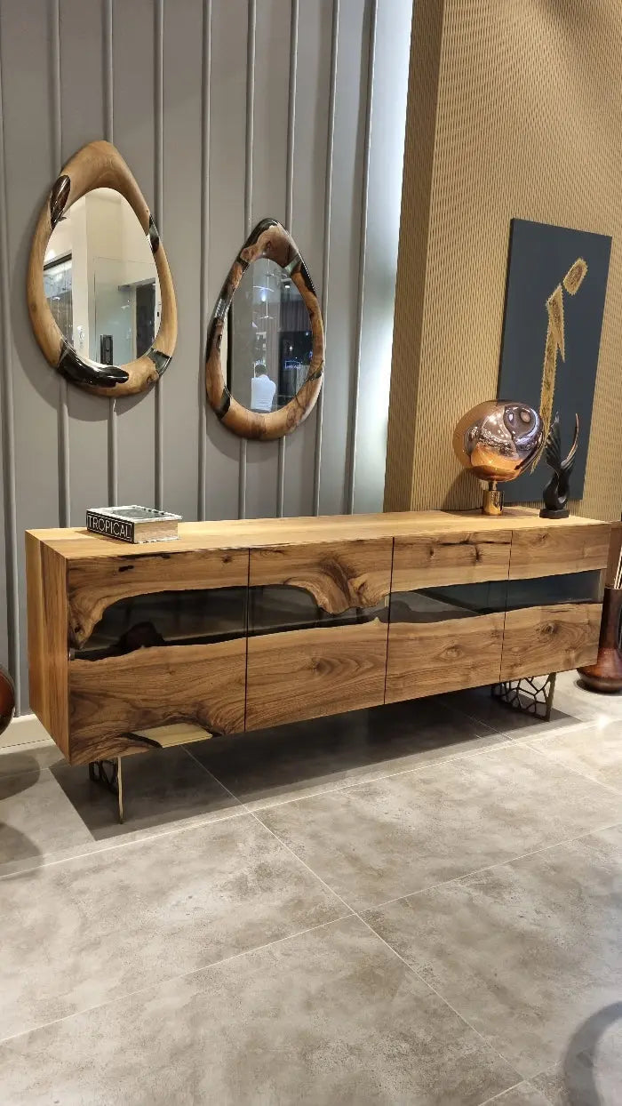 Wood and Resin Dining Room Buffet & Sideboard Table