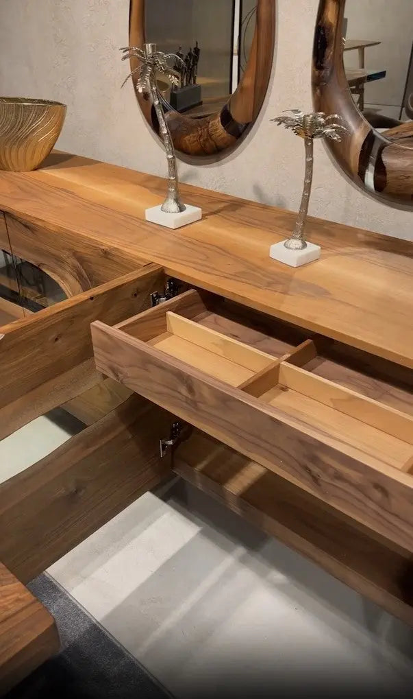 Wood and Resin Dining Room Buffet & Sideboard Table