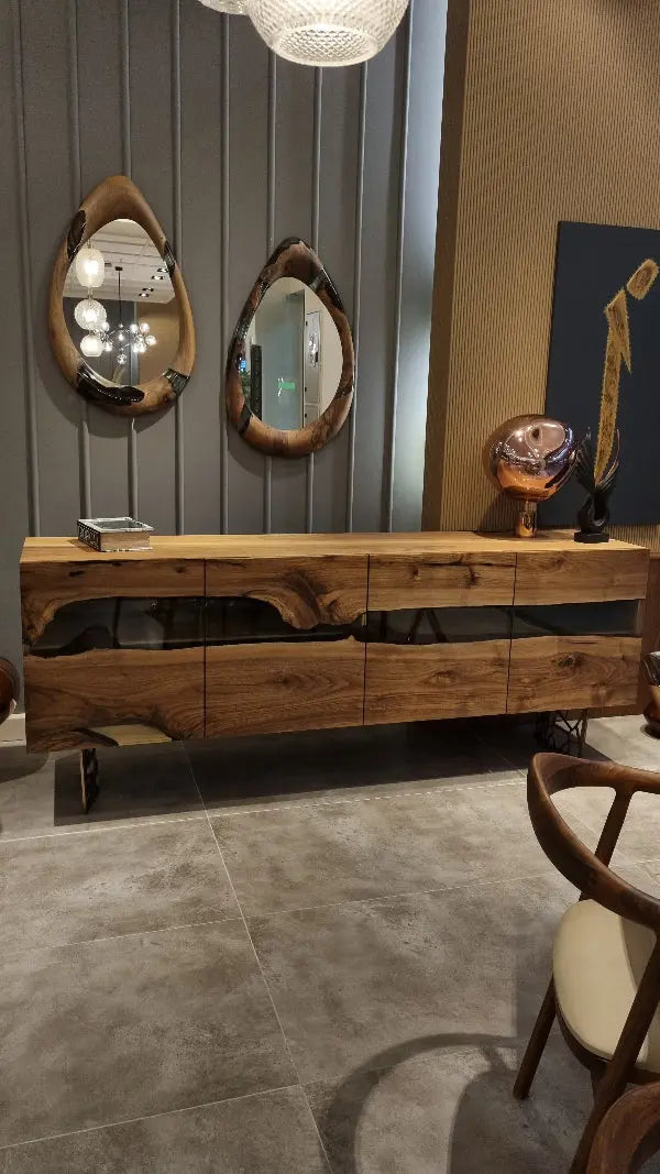 Wood and Resin Dining Room Buffet & Sideboard Table