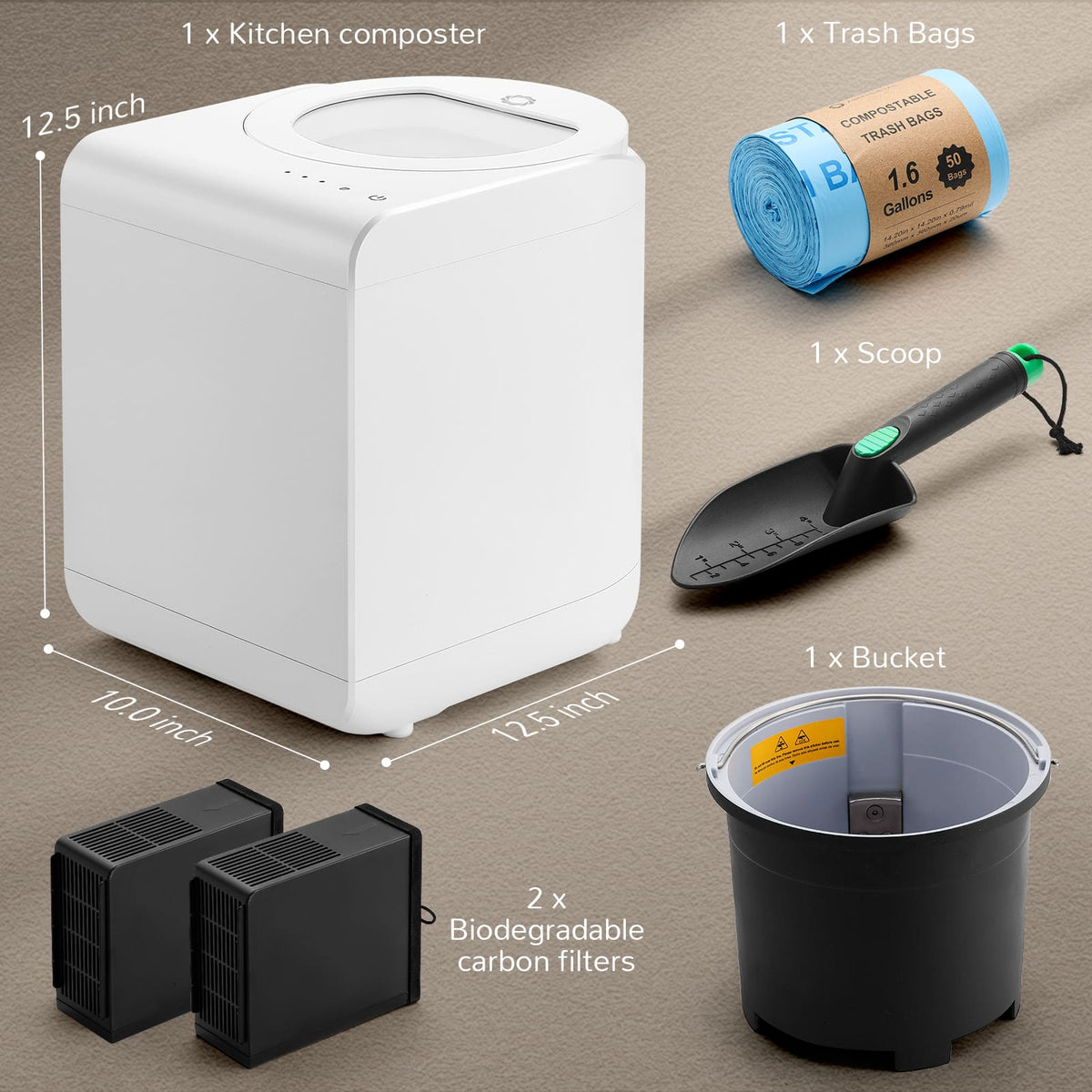 Electric Kitchen Composter, Visual Version