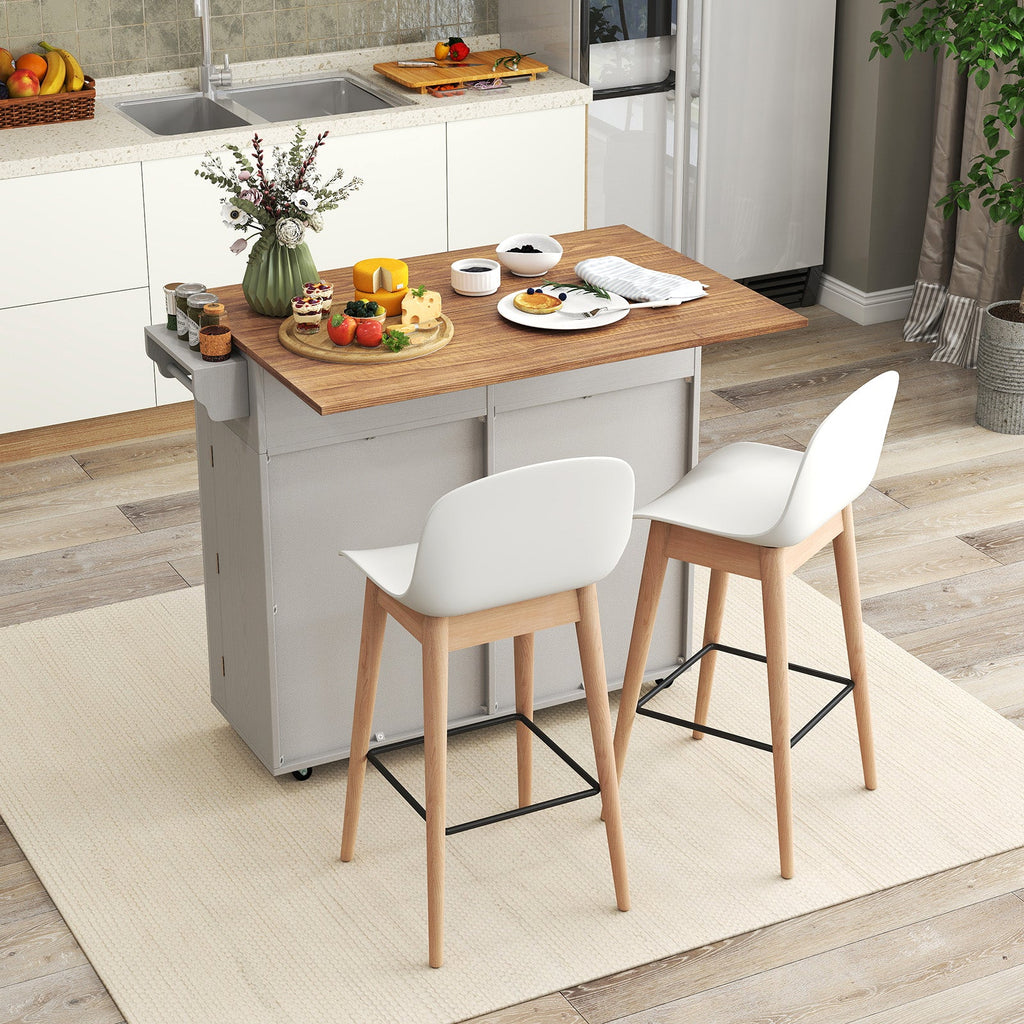 Acacia Wood Outdoor Grill Table with Faux Marble Top and Drop