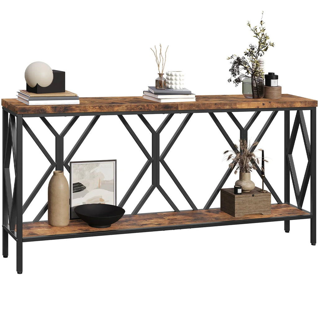 Rustic Brown And Black 70.9'' Extra Long Console Table