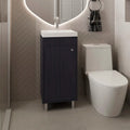 Independent bathroom vanity with one door, two shelves
