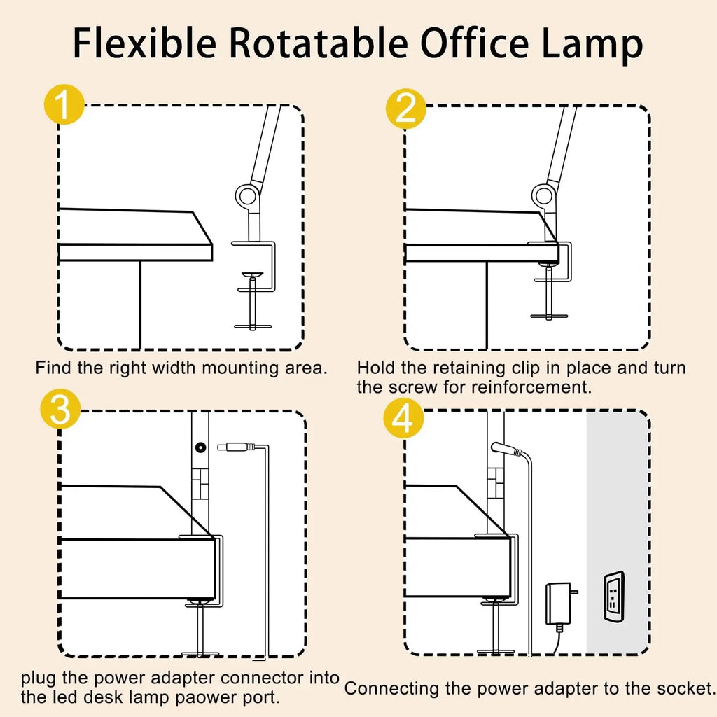 LED Desk Lamp with Flexible Clamp