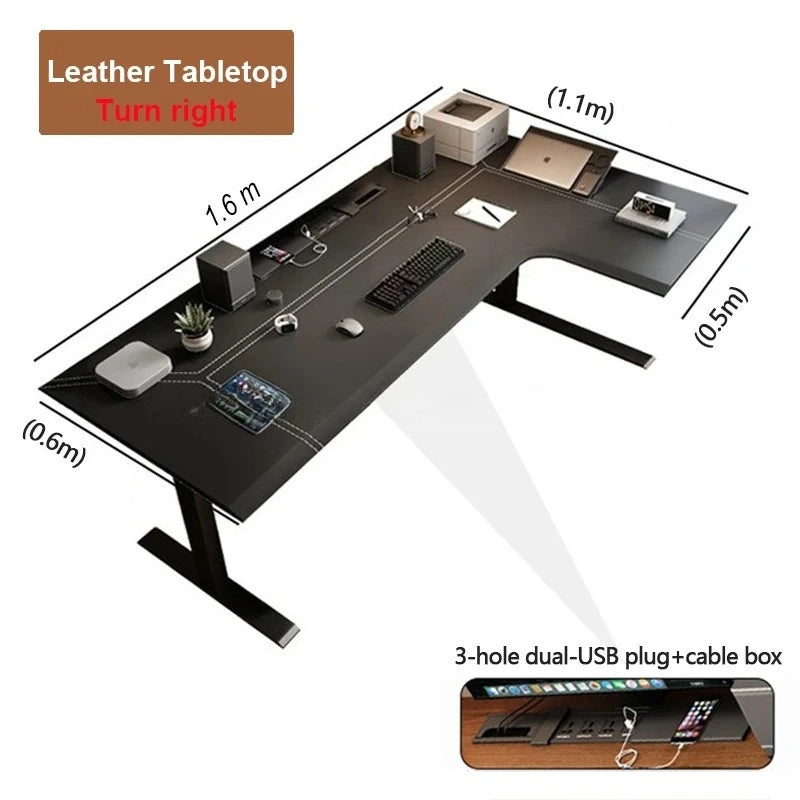 Seven-shaped Large Boss Office Desk Electric Adjustable Height