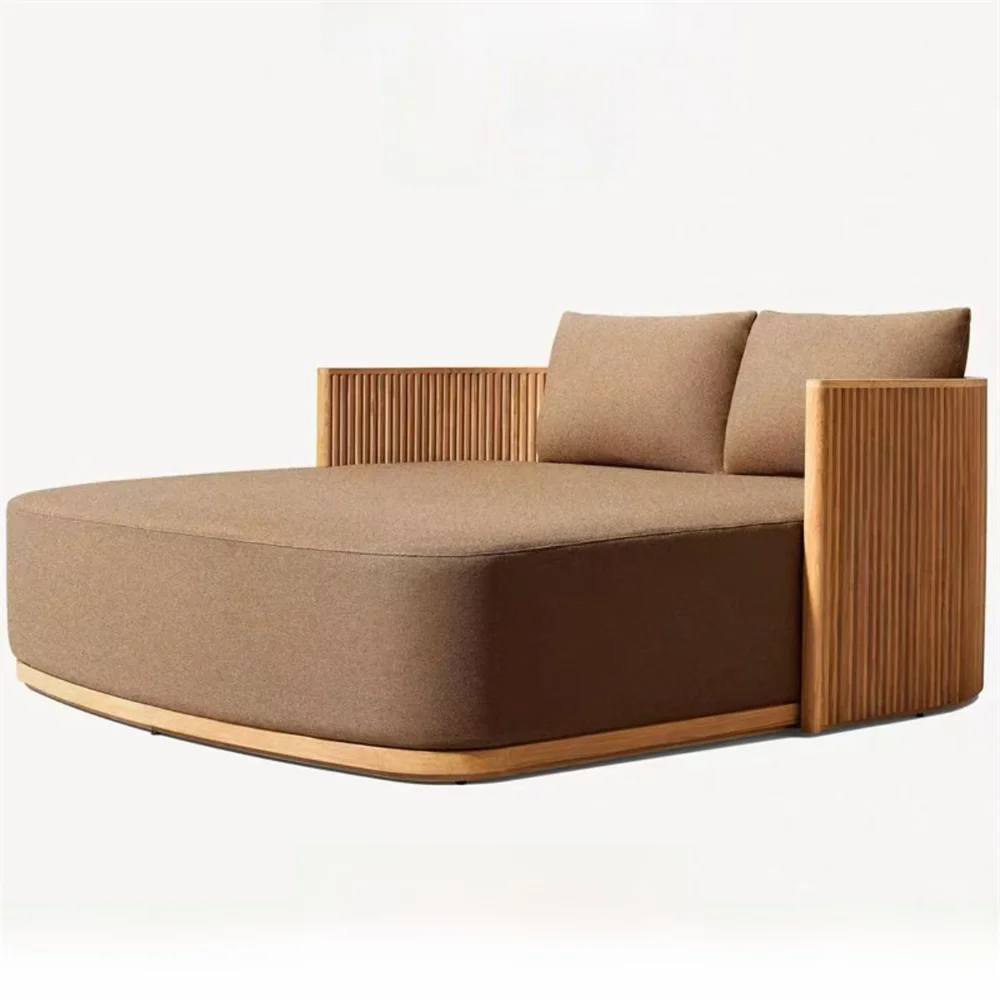 Custom garden patio teak sectional sofa set