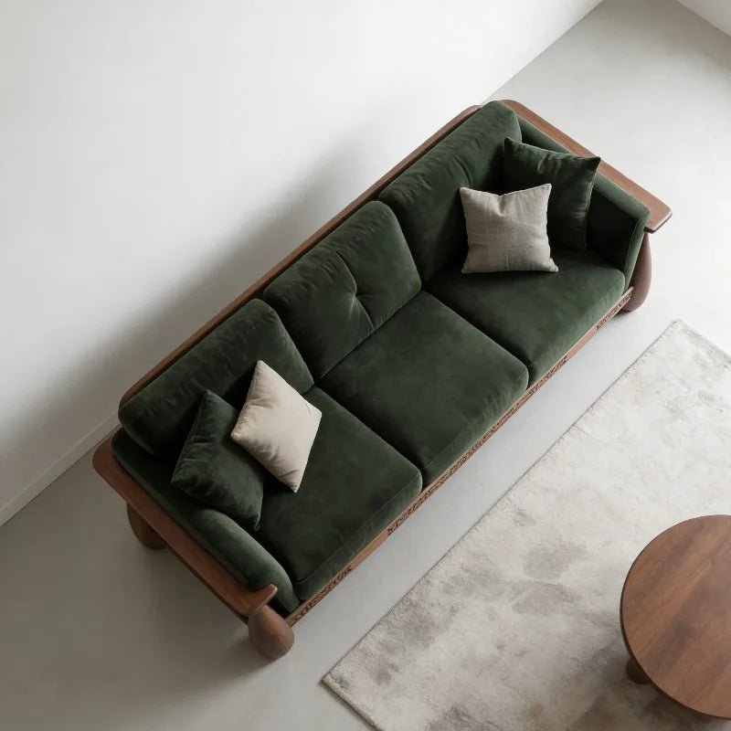 Minimalist New Chinese Style Solid Wood Living Room Sofas