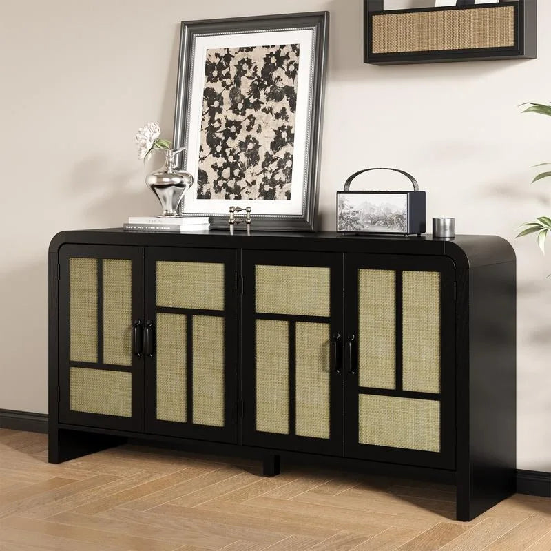 Rattan Sideboard Buffet Cabinet with Storage,