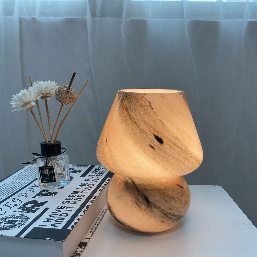 Handmade Glass Mushroom Table Lamp