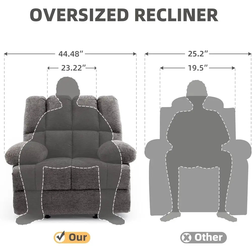 Extra Large Manual Rocker Recliner for Big and Tall, 350 LB Capacity,